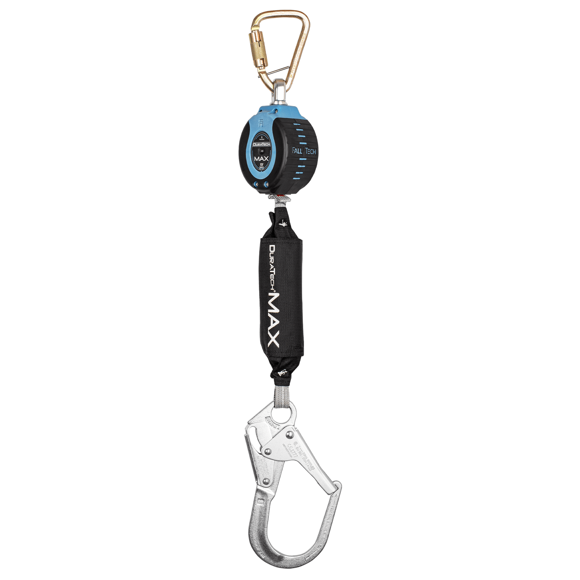 FallTech 9' DuraTech MAX Personal SRL with Steel Rebar Hook - Includes Steel Dorsal Conneting Carabiner - 82709SB3