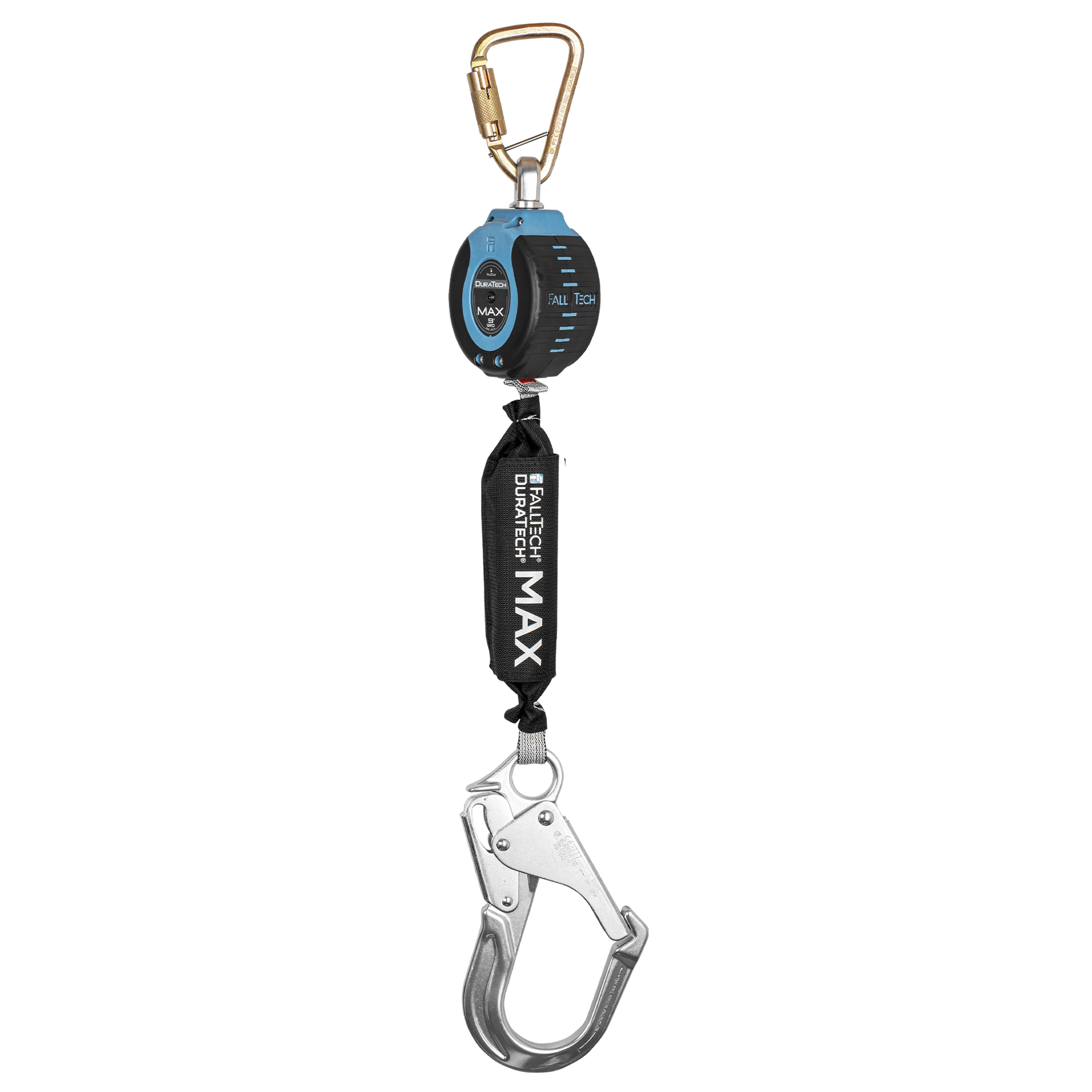 FallTech 9' DuraTech MAX Personal SRL with Aluminum Rebar Hook - Includes Steel Dorsal Connecting Carabiner - 82709SB5