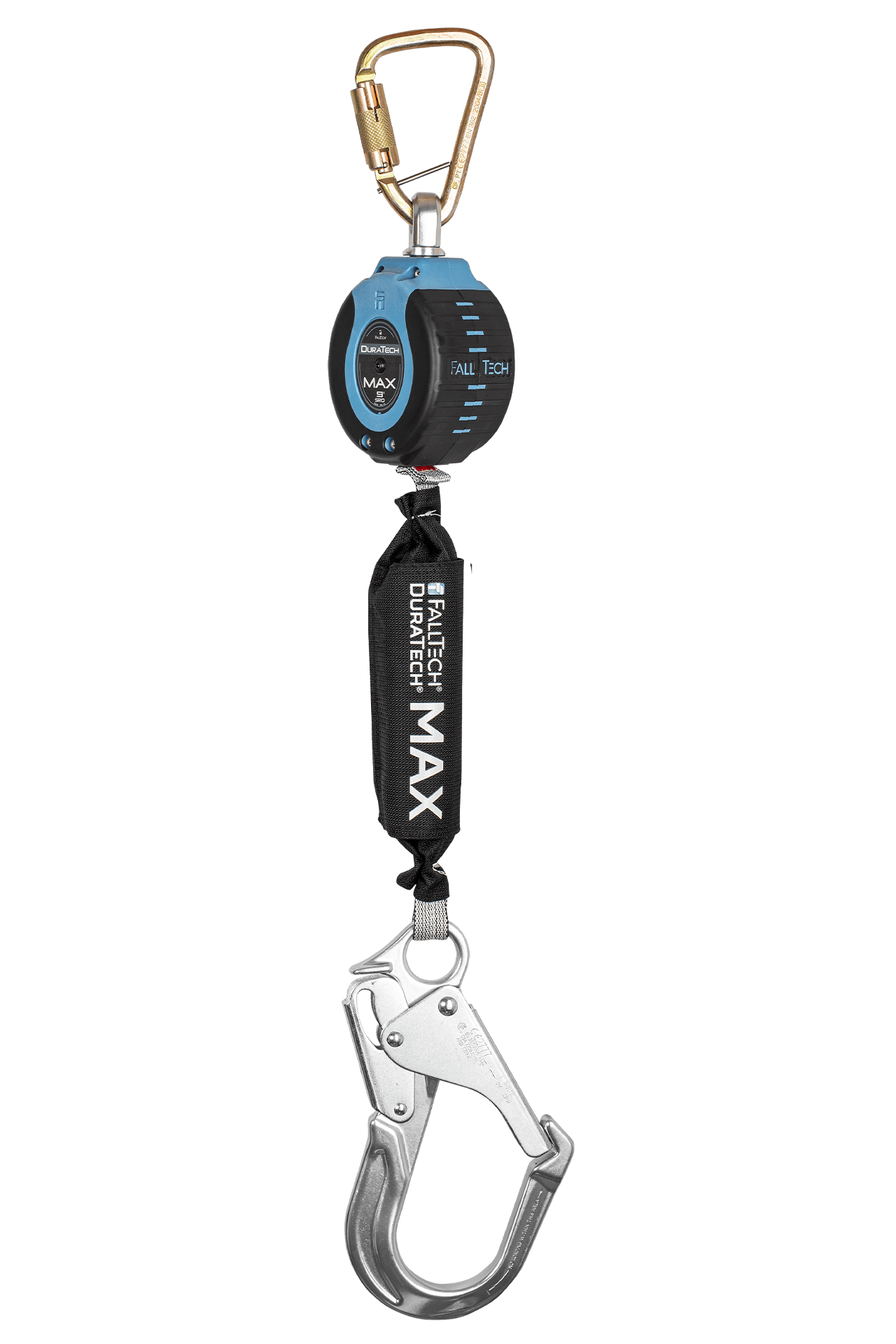 FallTech 9' DuraTech MAX Personal SRL with Aluminum Rebar Hook - Includes Steel Dorsal Conneting Carabiner - 82709SB5