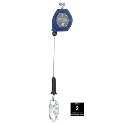 FallTech 8' FT-X Cable Class 2 Leading Edge Personal SRL - Replacement-leg with Steel Snap Hooks - 82808RP1