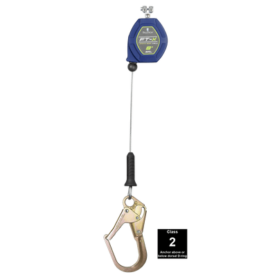 FallTech 8' FT-X Cable Class 2 Leading Edge Personal SRL - Replacement-leg with Steel Narrow Nose Rebar Hook - 82808RP3F