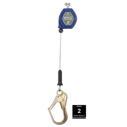 FallTech 8' FT-X Cable Class 2 Leading Edge Personal SRL - Replacement-leg with Steel Narrow Nose Rebar Hook - 82808RP3F