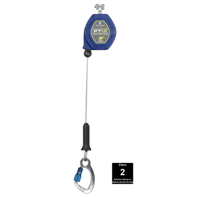 FallTech 8' FT-X Cable Class 2 Leading Edge Personal SRL - Replacement-leg with Aluminum CE Carabiners - 82808RP6