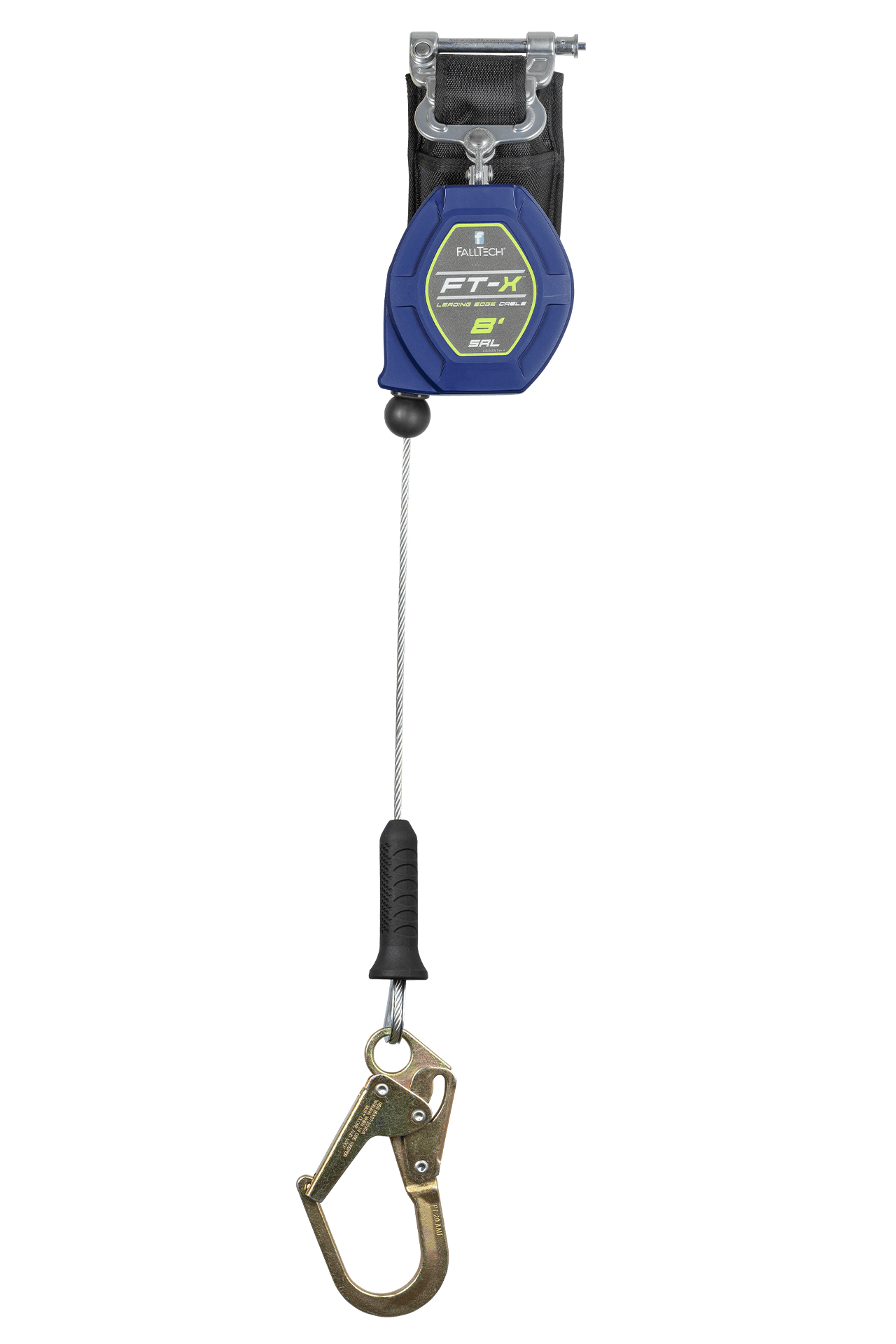 FallTech 8' FT-X Class 2 Single-leg Leading Edge SRL - Steel Mini Rebar Hook - 82808SP0