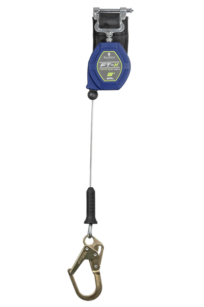 FallTech 8' FT-X Class 2 Single-leg Leading Edge SRL - Steel Mini Rebar Hook - 82808SP0