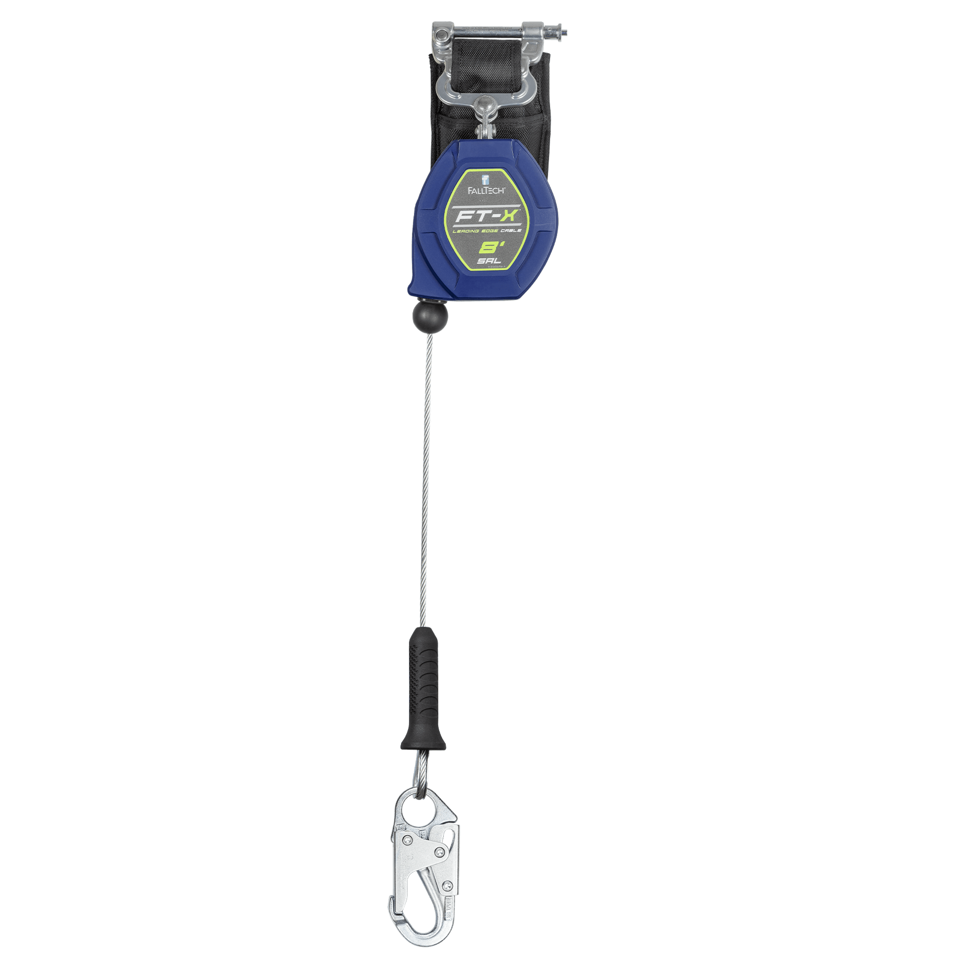 FallTech 8' FT-X Class 2 Single-leg Leading Edge SRL - Steel Snap Hook - 82808SP1