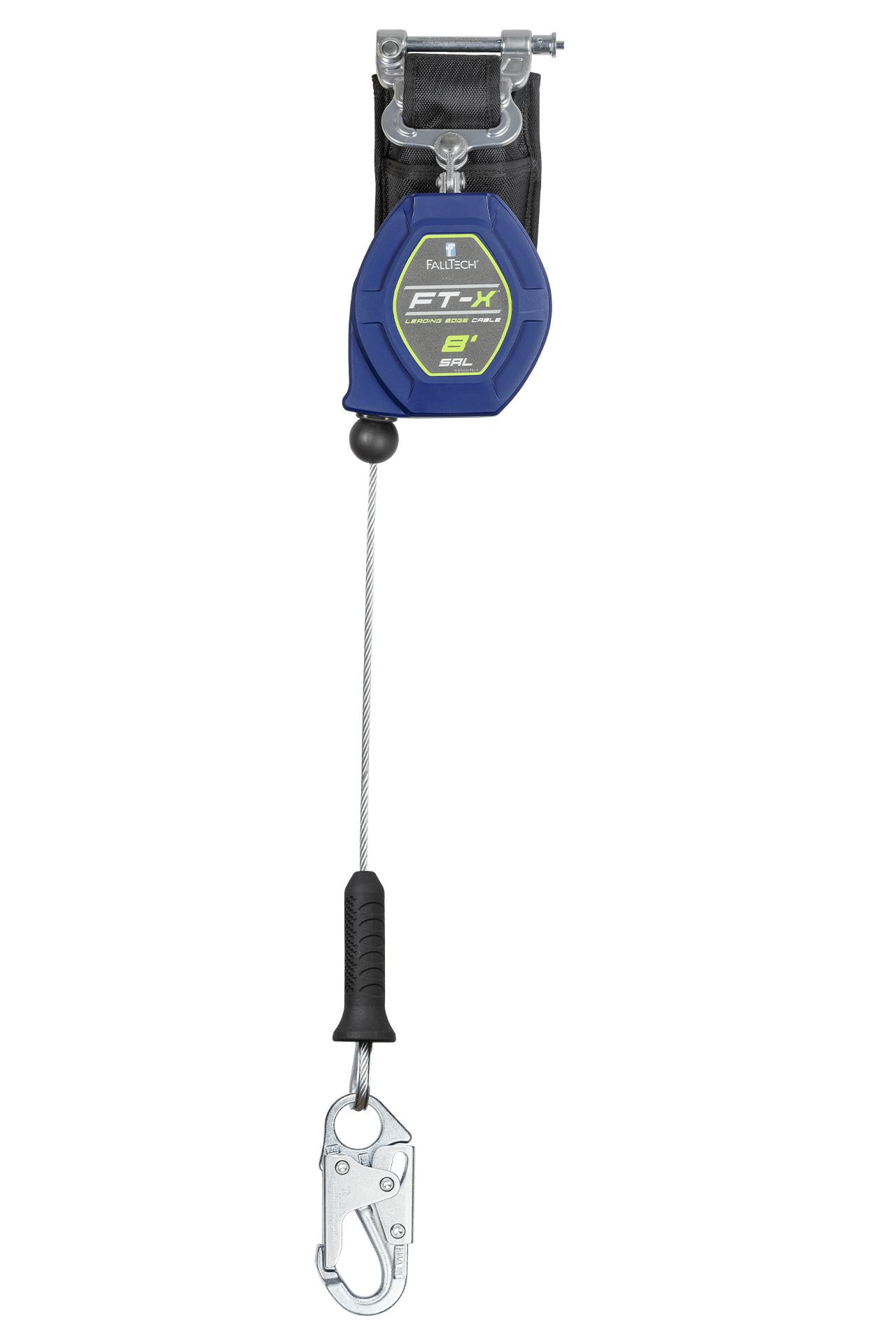 FallTech 8' FT-X Class 2 Single-leg Leading Edge SRL - Steel Snap Hook - 82808SP1