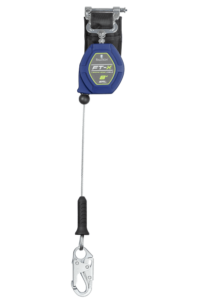 FallTech 8' FT-X Class 2 Single-leg Leading Edge SRL - Steel Snap Hook - 82808SP1
