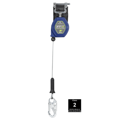FallTech 8' FT-X Class 2 Single-leg Leading Edge SRL - Steel Snap Hook - 82808SP1