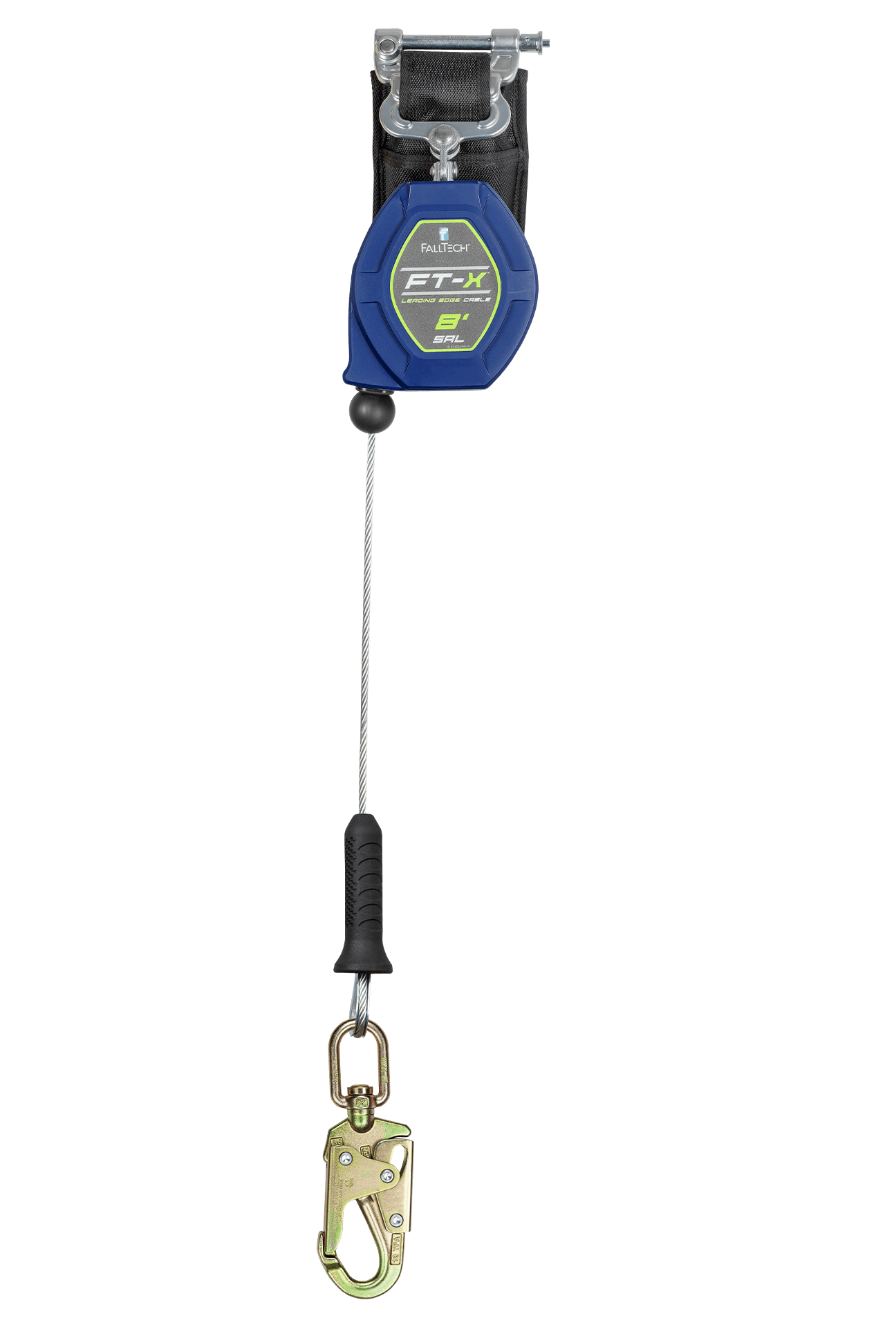 FallTech 8' FT-X Class 2 Single-leg Leading Edge SRL - Steel Swivel Snap Hook - 82808SP2