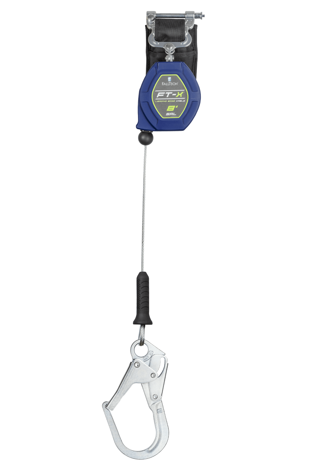 FallTech 8' FT-X Class 2 Single-leg Leading Edge SRL - Steel Rebar Hook - 82808SP3