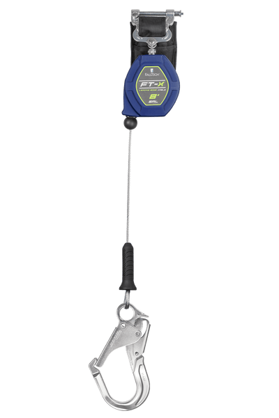 FallTech 8' FT-X Class 2 Single-leg Leading Edge SRL - Aluminum Rebar Hook - 82808SP5
