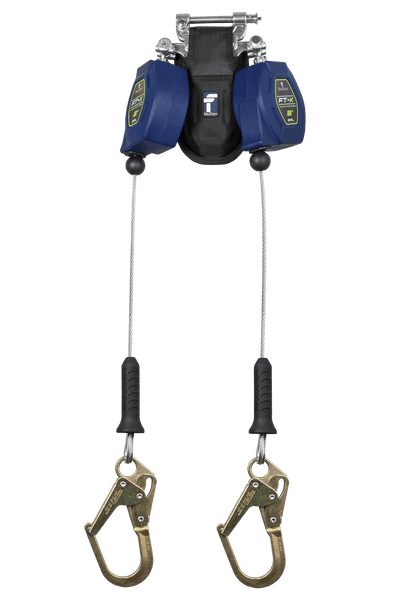 FallTech 8' FT-X Class 2 Twin-leg Leading Edge SRL - Steel Mini Rebar Hooks - 82808TP0