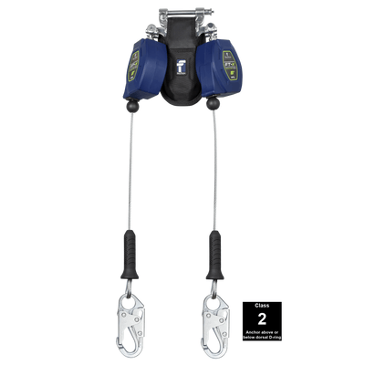 FallTech 8' FT-X Class 2 Twin-leg Leading Edge SRL - Steel Snap Hooks - 82808TP1