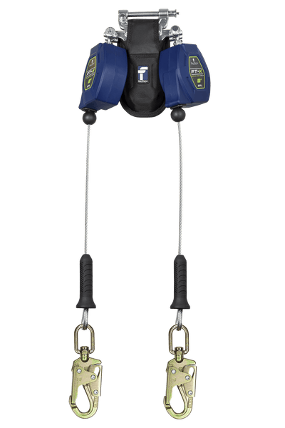 FallTech 8' FT-X Class 2 Twin-leg Leading Edge SRL - Steel Snap Hooks - 82808TP2