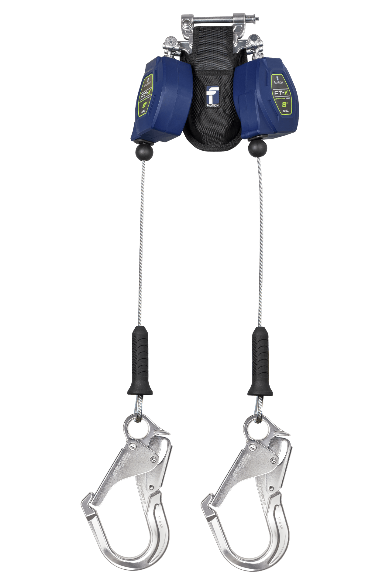 FallTech 8' FT-X Class 2 Twin-leg Leading Edge SRL - Aluminum Rebar Hooks - 82808TP5