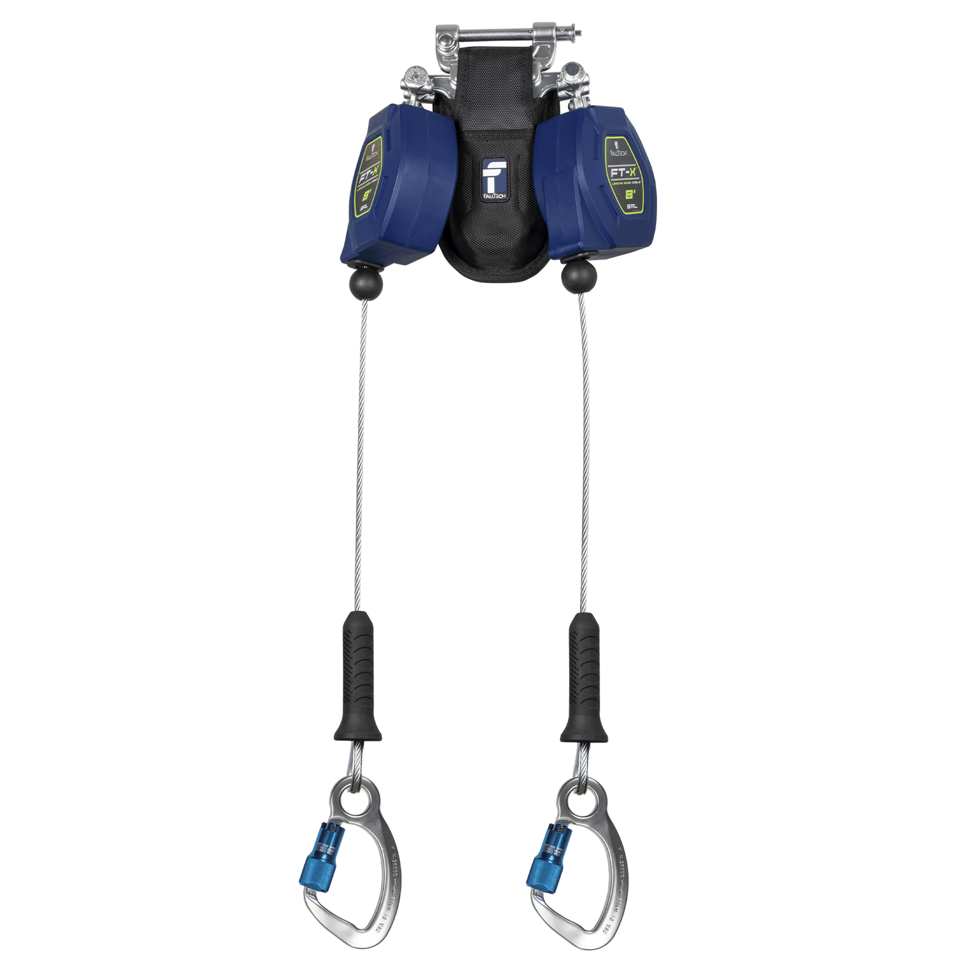 FallTech 8' FT-X Class 2 Twin-leg Leading Edge SRL - Aluminum CE Carabiners - 82808TP6