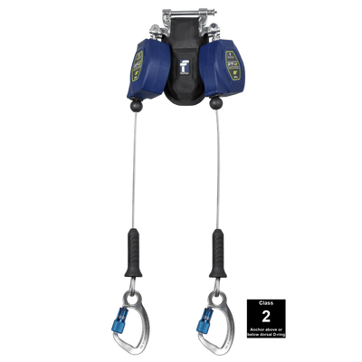 FallTech 8' FT-X Class 2 Twin-leg Leading Edge SRL - Aluminum CE Carabiners - 82808TP6