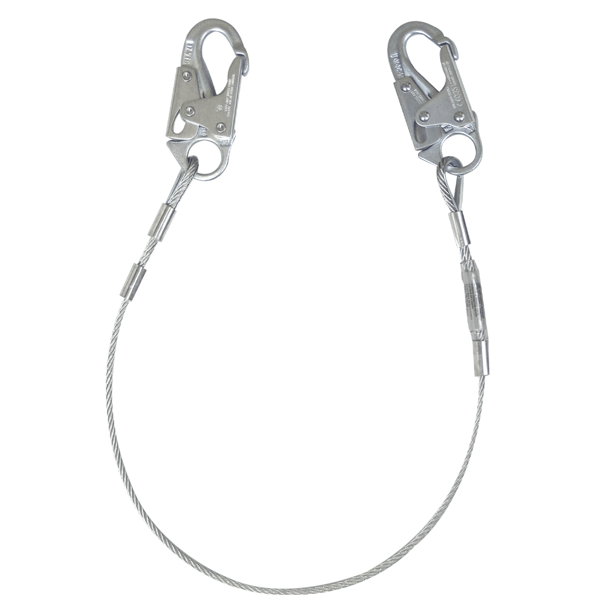 FallTech 3' Cable Restraint Lanyard Fixed-length with Steel Snap Hooks - 830636