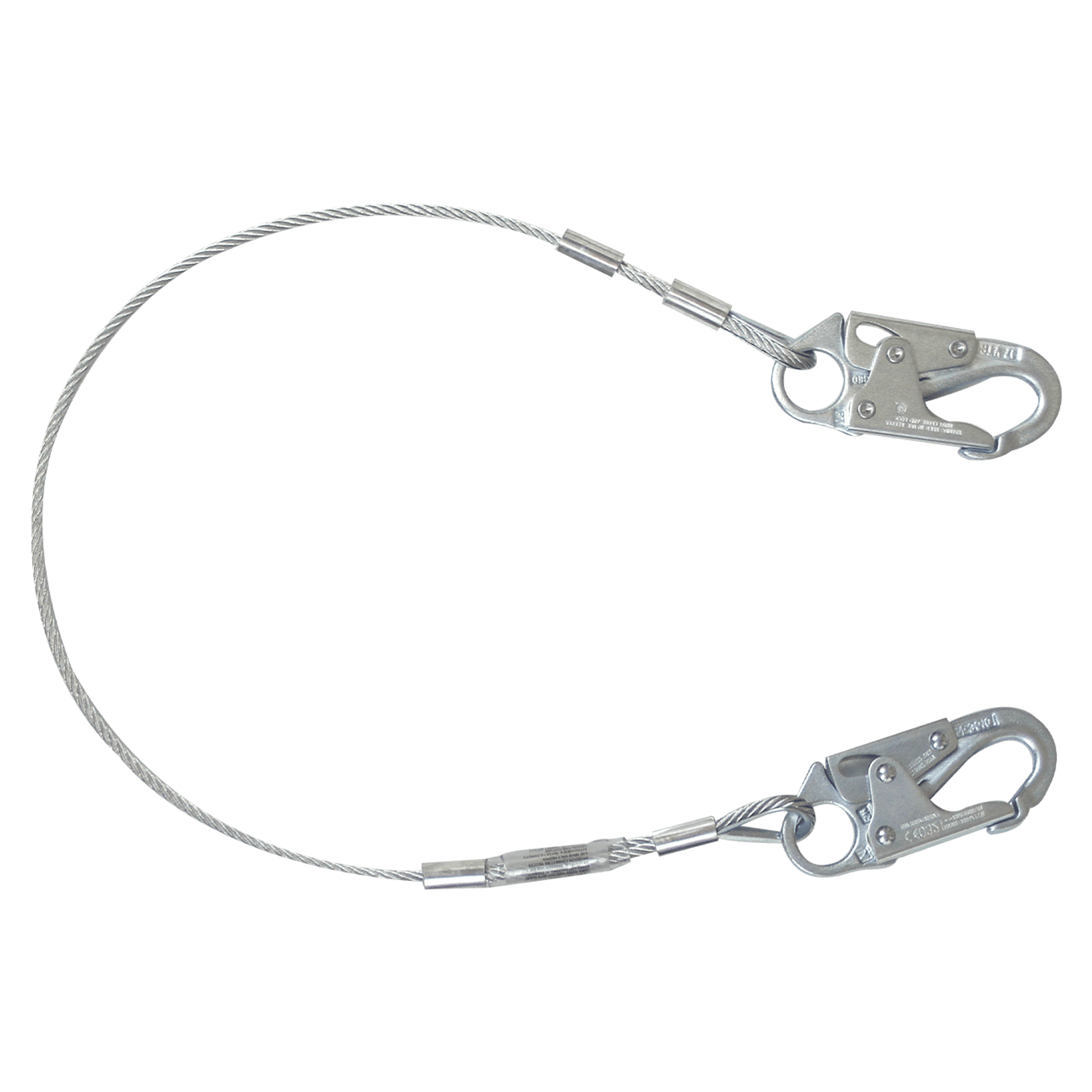 FallTech 3' Cable Restraint Lanyard Fixed-length with Steel Snap Hooks - 830636
