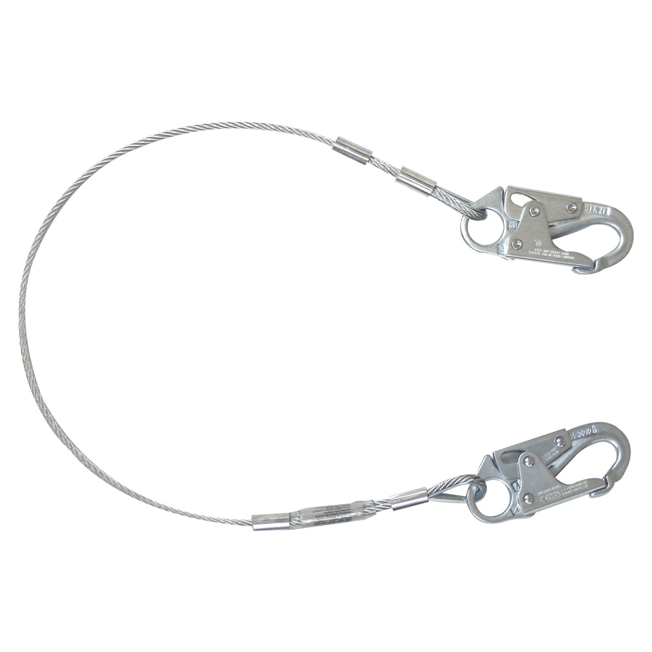 FallTech 3' Cable Restraint Lanyard Fixed-length with Steel Snap Hooks - 830636