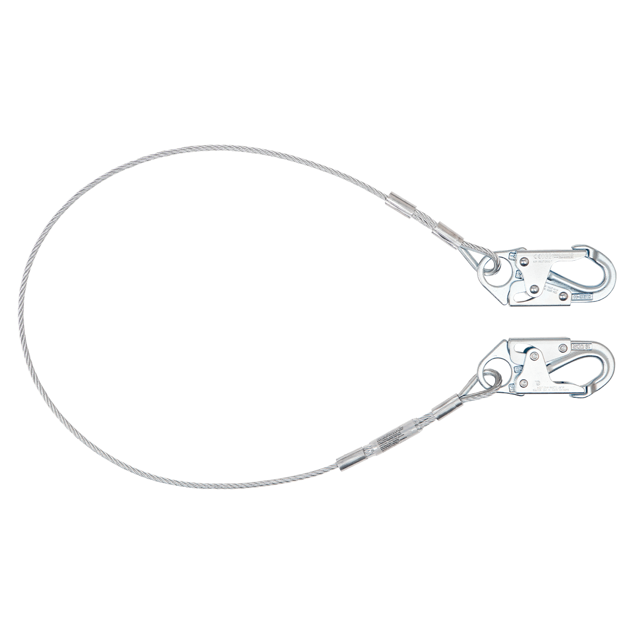 FallTech 10' Coated Cable Restraint Lanyard Fixed-length with Steel Snap Hooks - 830710