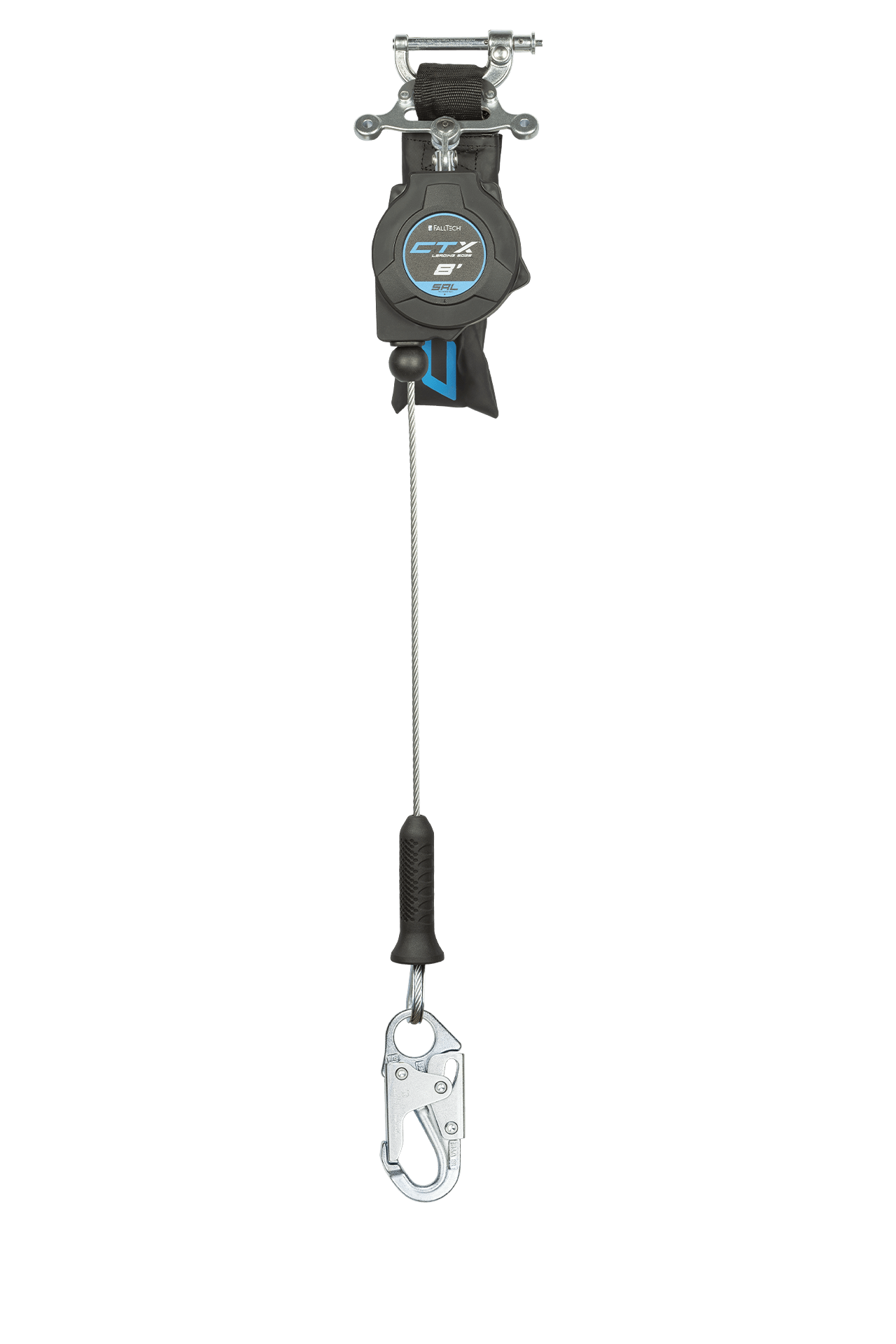FallTech 8' CTX Cable Class 2 Leading Edge SRL-P Single-leg with Steel Snap Hook - 83208SP1
