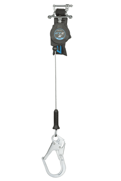 FallTech 8' CTX Cable Class 2 Leading Edge SRL-P Single-leg with Steel Rebar Hook - 83208SP3