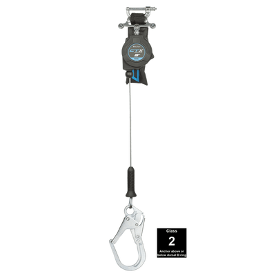 FallTech 8' CTX Cable Class 2 Leading Edge SRL-P Single-leg with Steel Rebar Hook - 83208SP3