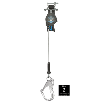 FallTech 8' CTX Cable Class 2 Leading Edge SRL-P Single-leg with Aluminum Rebar Hook - 83208SP5