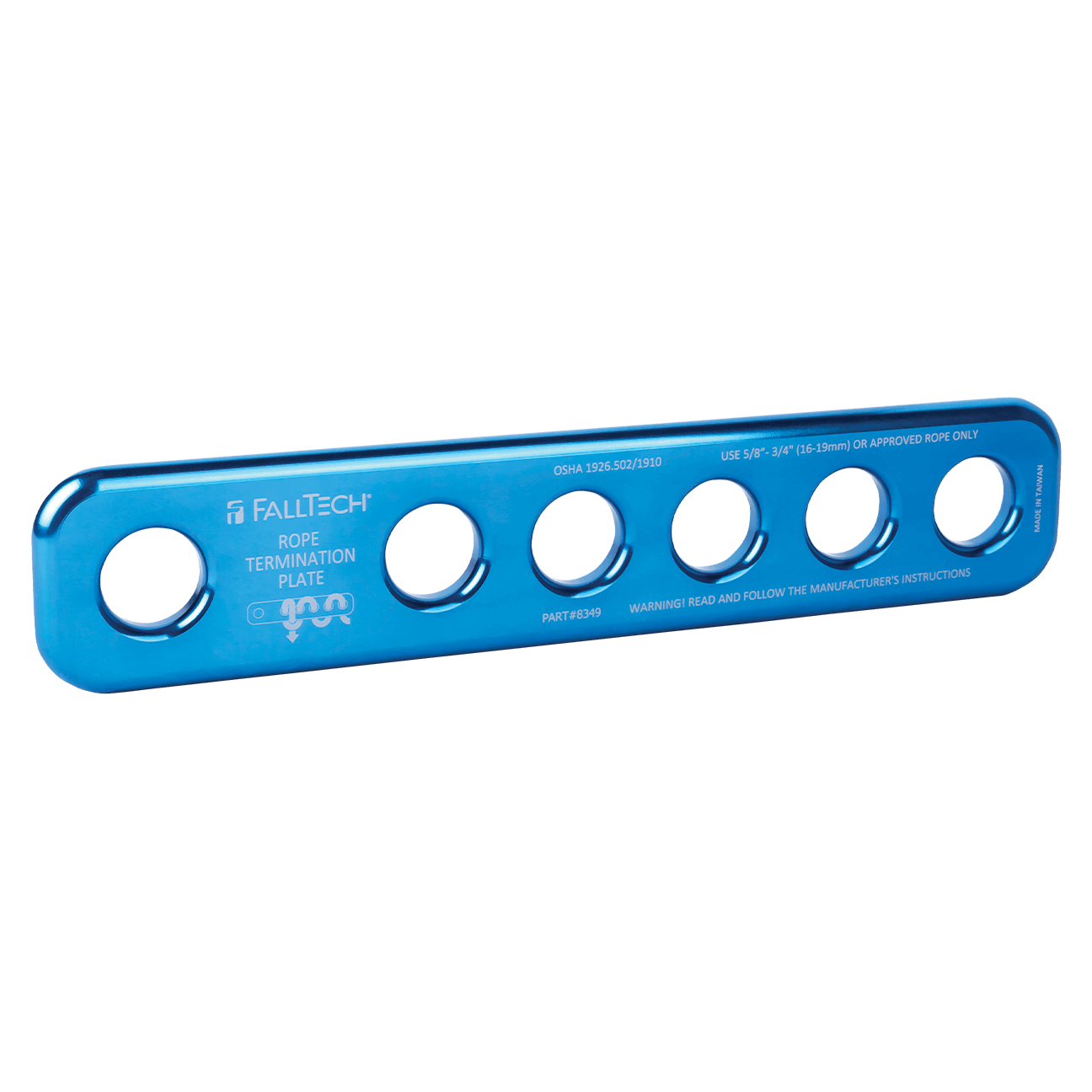 FallTech 10" Rope Termination Plate Aluminum Alloy - 8349