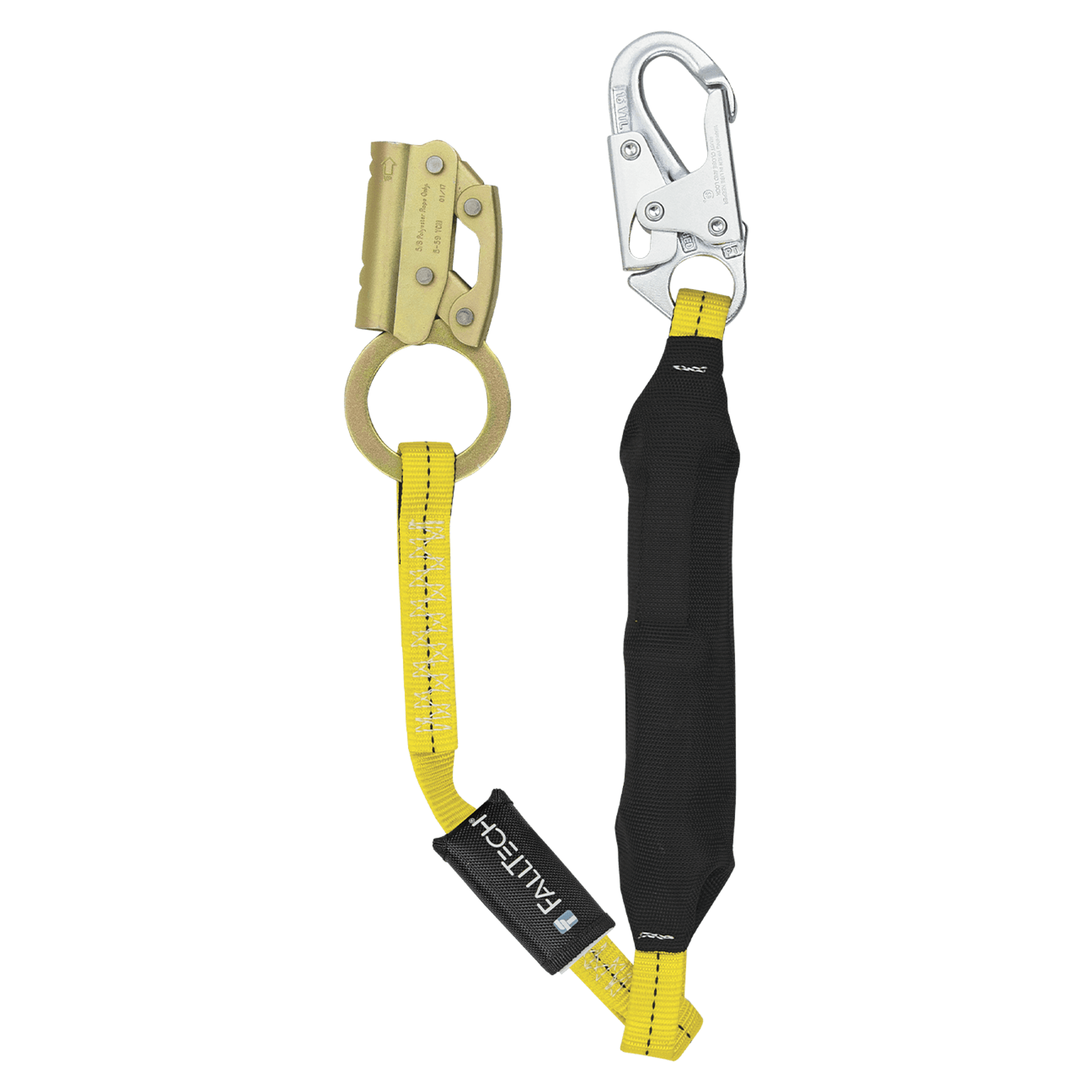 FallTech Manual Rope Adjuster with 3' FT Basic Soft Pack Energy Absorbing Lanyard - 8353LT