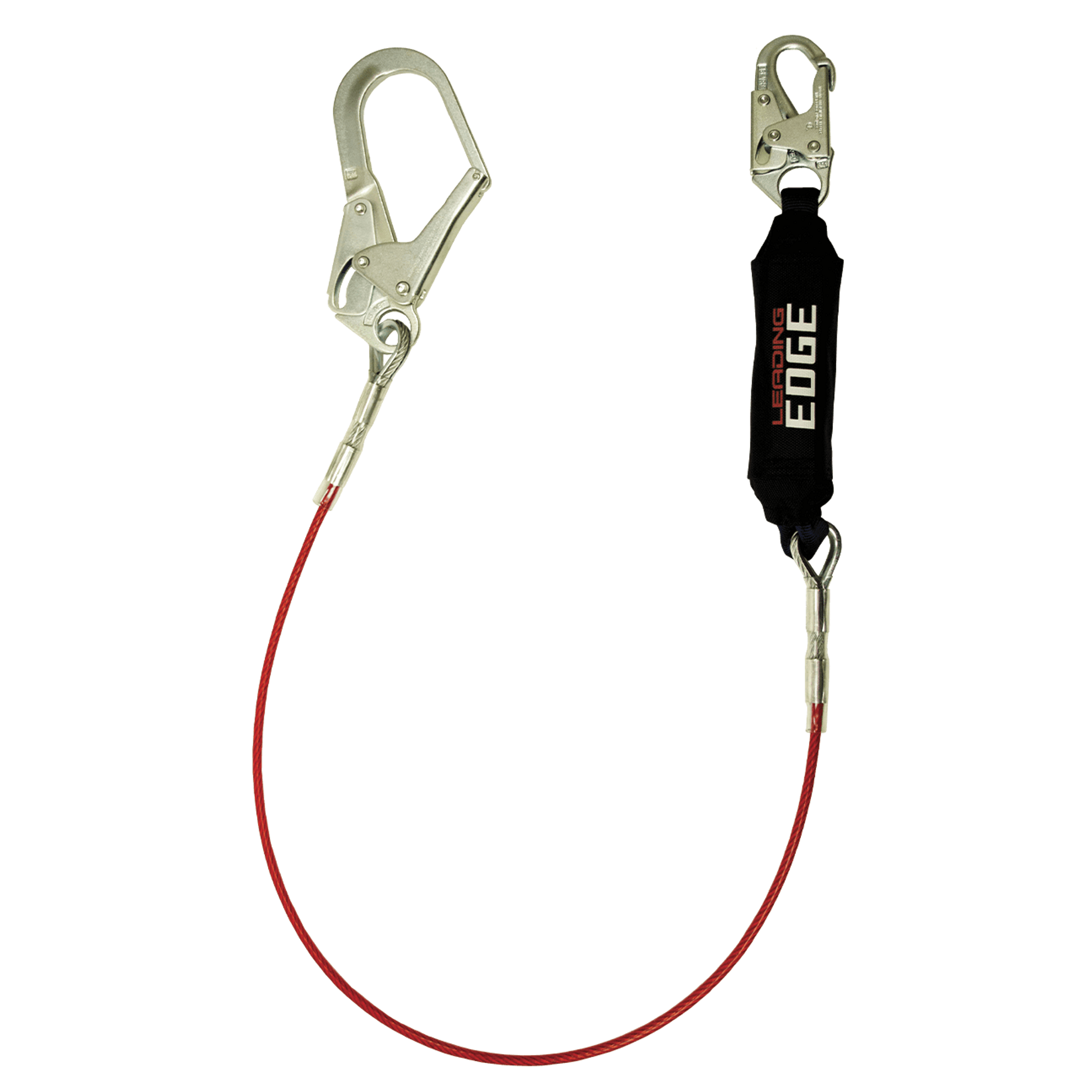 FallTech 6' Leading Edge Cable Energy Absorbing Lanyard Single-leg with Steel Connectors - 8354LE3