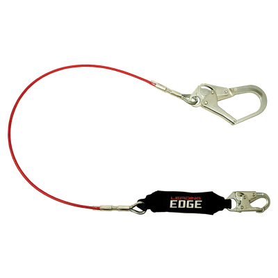 FallTech 6' Leading Edge Cable Energy Absorbing Lanyard Single-leg with Steel Connectors - 8354LE3
