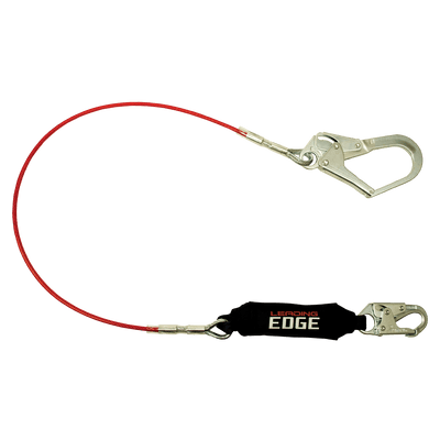 FallTech 6' Leading Edge Cable Energy Absorbing Lanyard Single-leg with Steel Connectors - 8354LE3