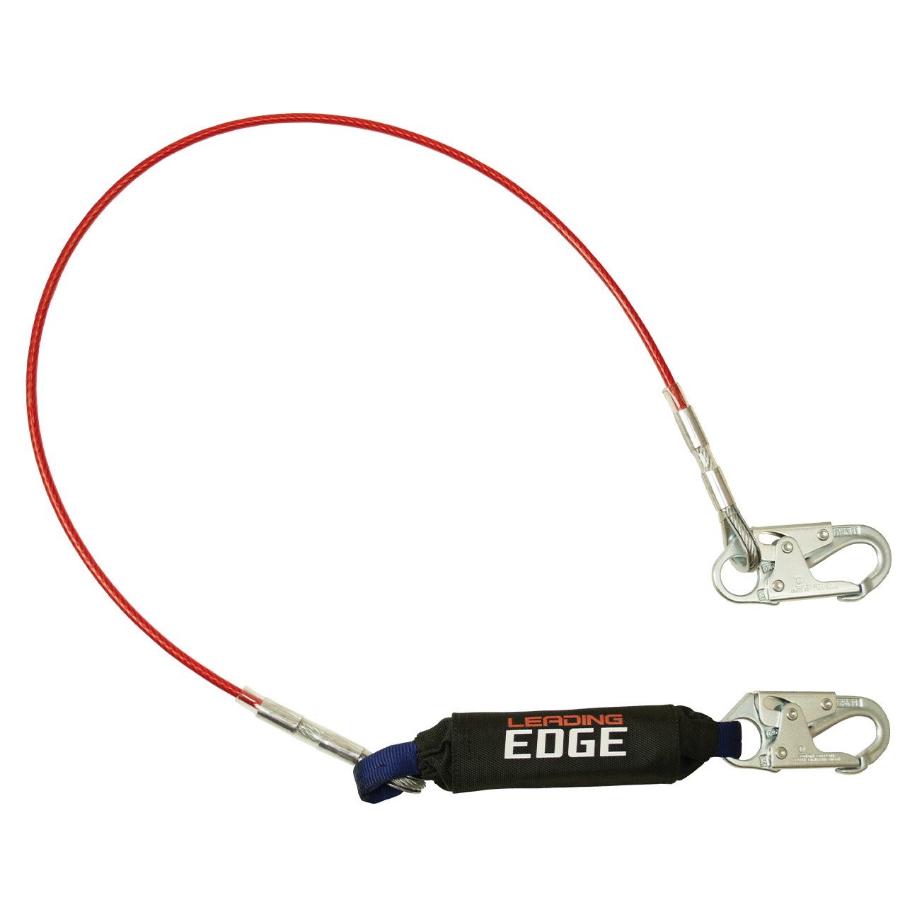 FallTech 6' Leading Edge Cable Energy Absorbing Lanyard Single-leg with Steel Snap Hooks - 8354LE