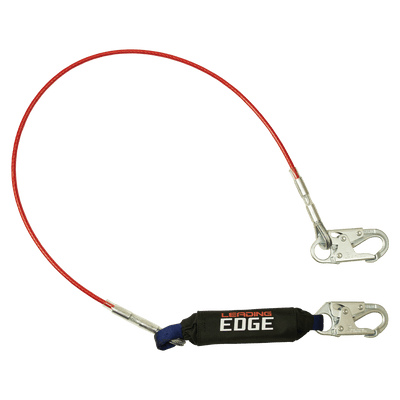 FallTech 6' Leading Edge Cable Energy Absorbing Lanyard Single-leg with Steel Snap Hooks - 8354LE