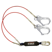 FallTech 6' Leading Edge Cable Energy Absorbing Lanyard Double-leg with Aluminum Connectors - 8354LEY3A