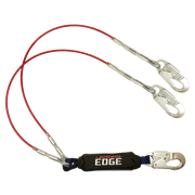 FallTech 6' Leading Edge Cable Energy Absorbing Lanyard Double-leg with Aluminum Snap Hooks - 8354LEYA