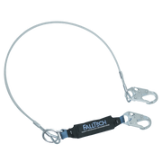 FallTech 6' ViewPack Coated Cable Energy Absorbing Lanyard Single-leg with Steel Snap Hooks - 8357
