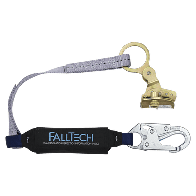 FallTech Hinged Trailing Rope Adjuster with 3' ViewPack Energy Absorbing Lanyard - 8358