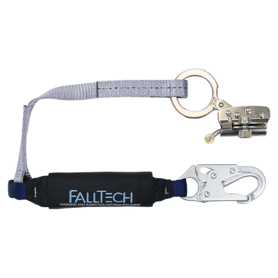 FallTech Hinged Trailing Stainless Steel Rope Adjuster with 3' ViewPack Energy Absorbing Lanyard - 8359