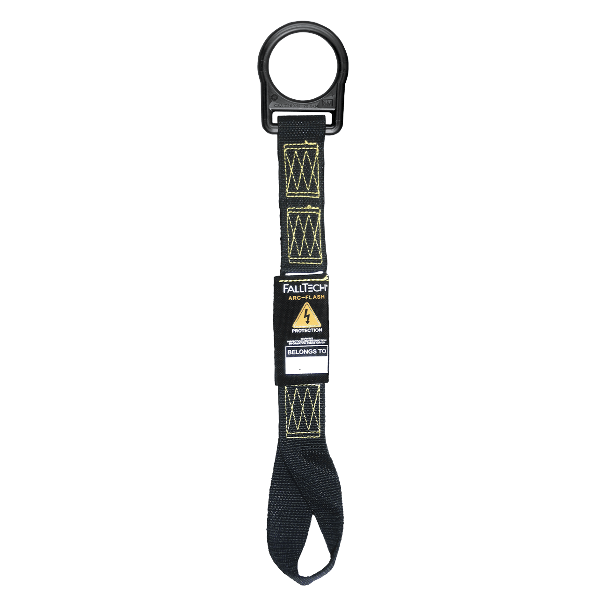 FallTech 18" Arc Flash Dorsal D-ring Extender with Choke-loop and Overmolded D-ring - 8366LAF