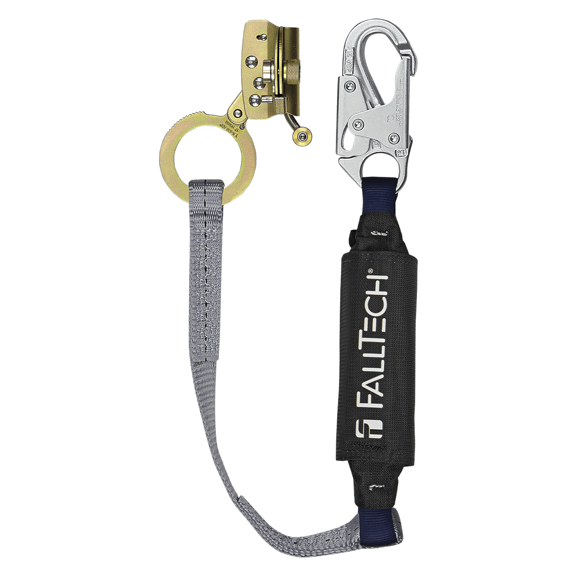 FallTech Hinged Trailing Fall Arrester with Anti-panic and 3' ViewPack Energy Absorbing Lanyard - 8388