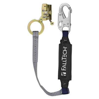 FallTech Hinged Trailing Fall Arrester with Anti-panic and 3' ViewPack Energy Absorbing Lanyard - 8388