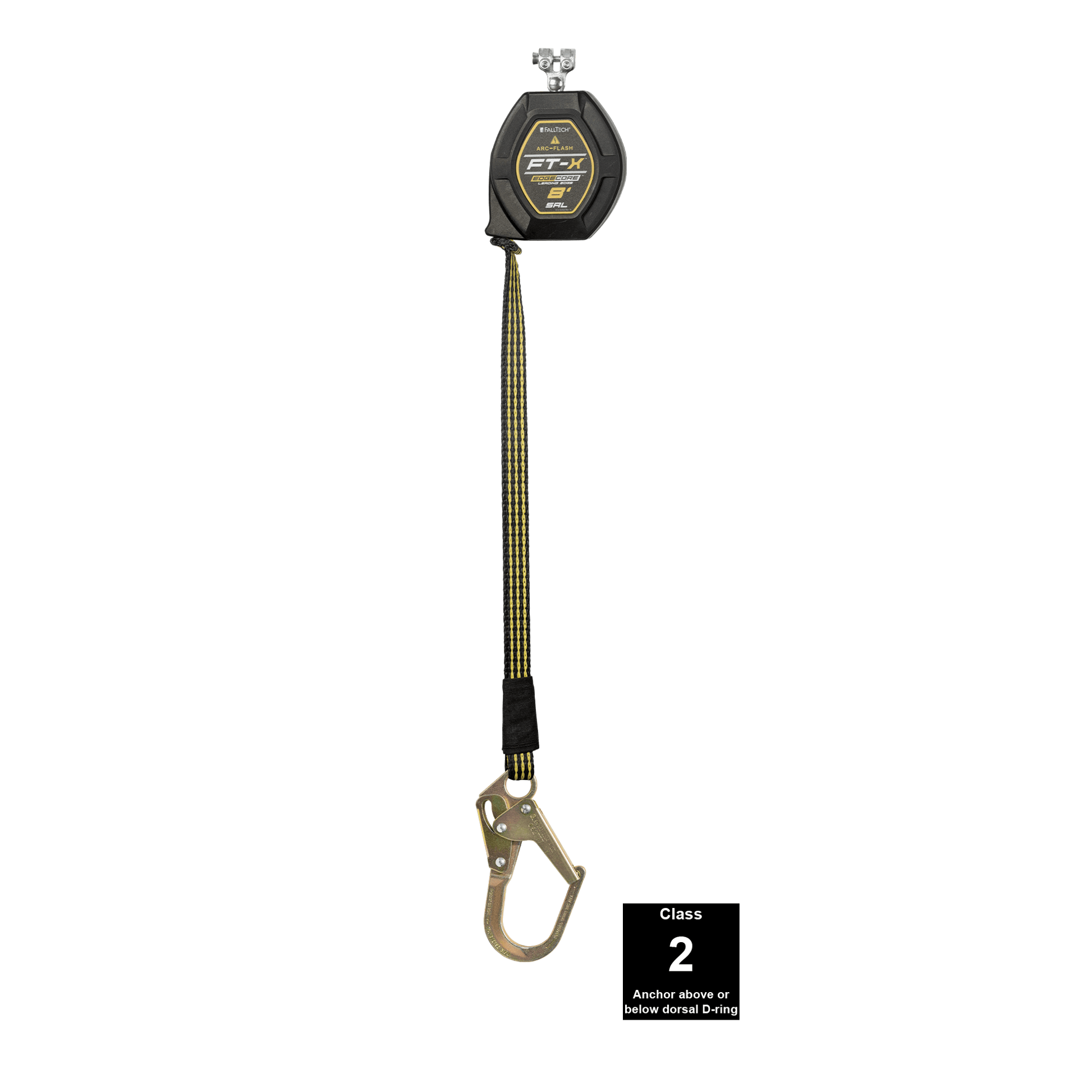 FallTech 8' FT-X EdgeCore Arc Flash Class 2 Leading Edge SRL-P - Replacement-leg with Steel Mini Rebar Hook - 84008RP0