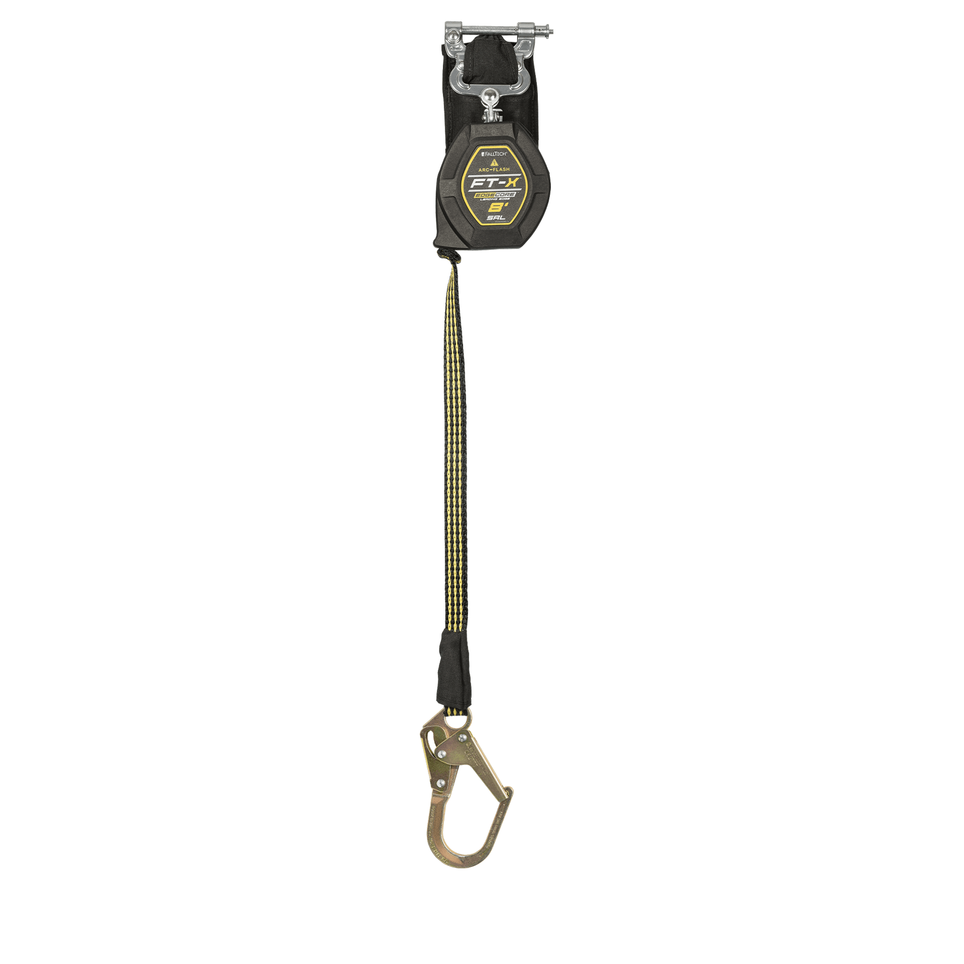 FallTech 8' FT-X EdgeCore Arc Flash Class 2 Leading Edge SRL-P - Single-leg with Steel Mini Rebar Hook - 84008SP0
