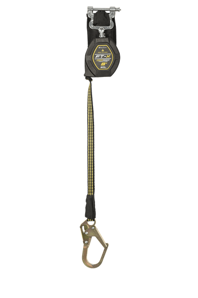 FallTech 8' FT-X EdgeCore Arc Flash Class 2 Leading Edge SRL-P - Single-leg with Steel Mini Rebar Hook - 84008SP0