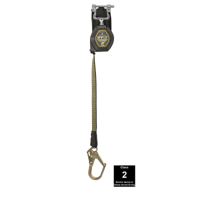 FallTech 8' FT-X EdgeCore Arc Flash Class 2 Leading Edge SRL-P - Single-leg with Steel Mini Rebar Hook - 84008SP0