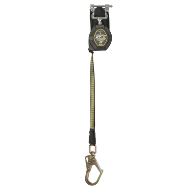FallTech 8' FT-X EdgeCore Arc Flash Class 2 Leading Edge SRL-P - Single-leg with Steel Mini Swivel Rebar Hook - 84008SP0S